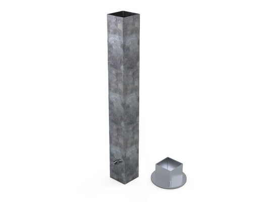 Fourreaux pour poteaux de badminton en acier. Avec couvercles aluminium