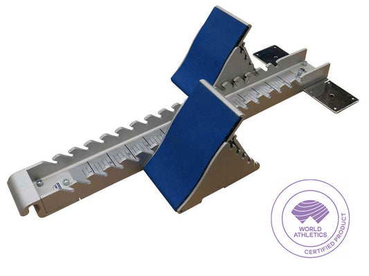 Starting block compétition avec rail de 102mm. Certifié World Athletics