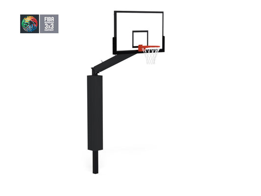 But de basket 3x3 à sceller, certifié FIBA, déport 1.65m