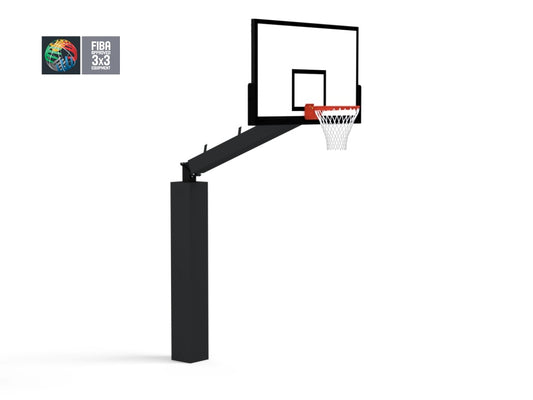 But de basket 3x3 sur platine, certifié FIBA, déport 1.65m