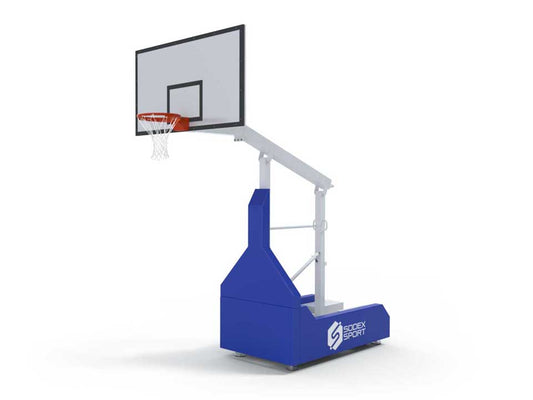 But de compétition de basket intérieur mobile et pliable, déport 1.20m