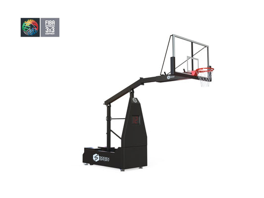 But de basket 3x3 mobile et pliable, certifié FIBA, déport 2.25m