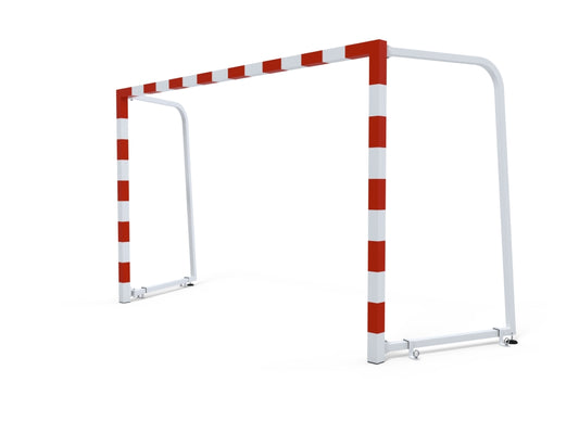 But de handball avec arceaux à 180°, monobloc compétition mobile en acier galvanisé, arrière 50x50