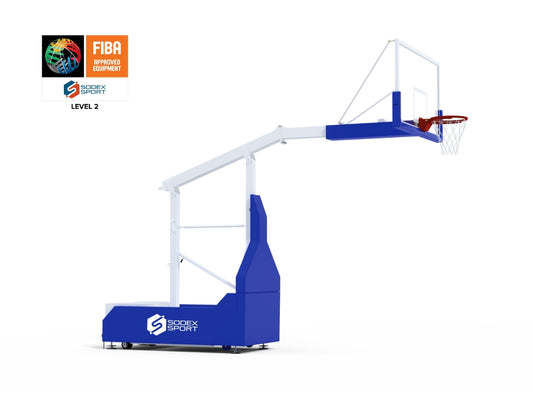 But de basket intérieur mobile et pliable - déport 1m ou 2.25m - Certifié FIBA 5x5 Niveau 2
