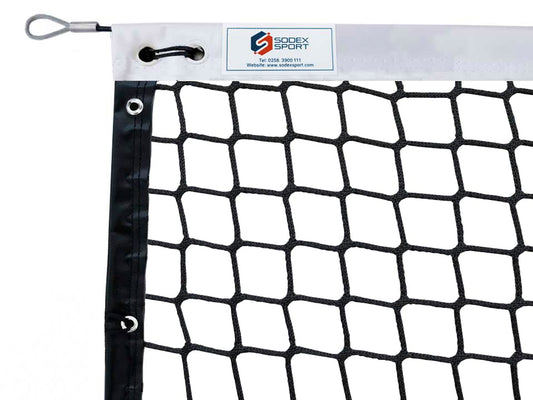 Filet de tennis tressé Ø3mm, maille simple avec bandes PVC sans noeud