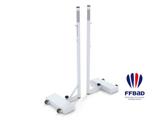 Poteaux de badminton compétition mobiles avec embase 62Kg