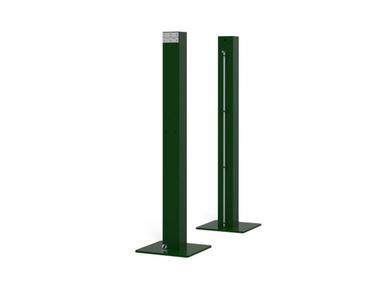Poteaux de pickleball sur platine avec treuil intérieur - en acier 80x80mm