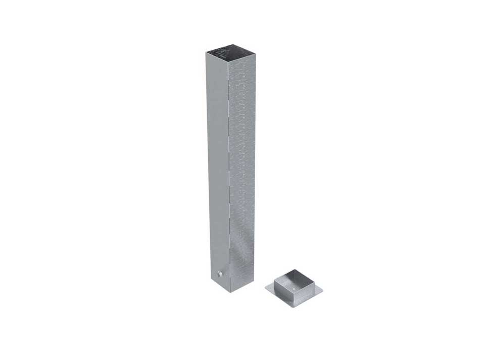 Jeu de fourreaux en acier galvanisé pour buts de basket 144x144mm