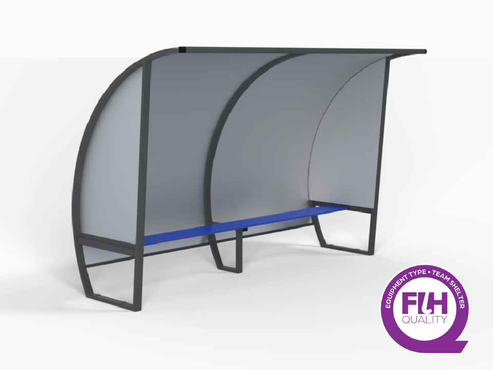 Abri de touche tout aluminium 6 joueurs, 2m de hauteur