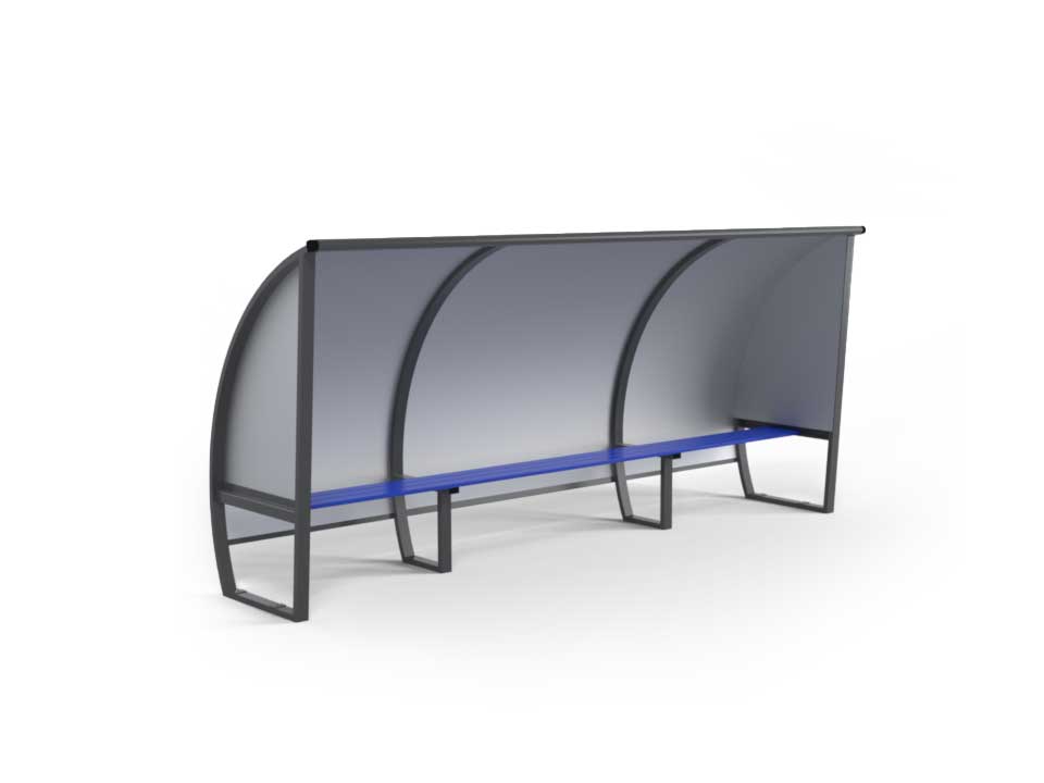 Abri de touche tout aluminium 7 joueurs, 1.6m de hauteur