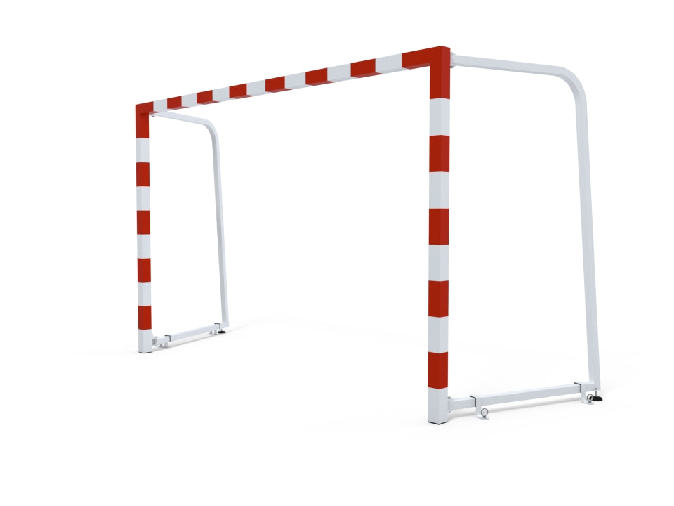 But de handball avec arceaux à 180°, monobloc compétition mobile en acier galvanisé, arrière 50x50