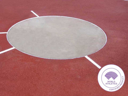 Cercle de lancer de disques. Certifié World Athletics