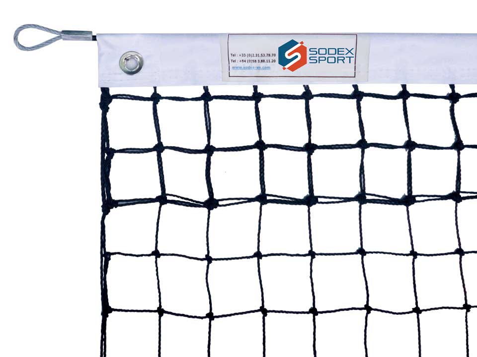 Filet de tennis câblé Ø2mm, 6 mailles doubles