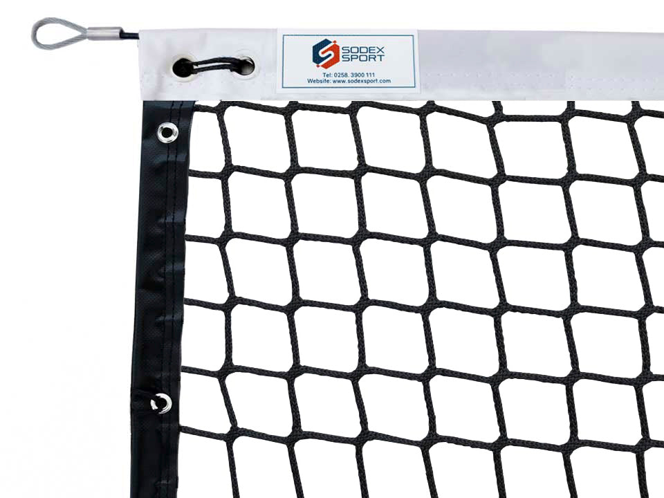 Filet de tennis tressé Ø3mm, maille simple avec bandes PVC sans noeud