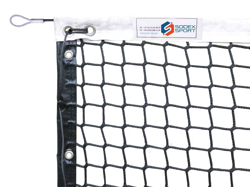 Filet de tennis tressé Ø3mm, sans nœud. Pour court de simple