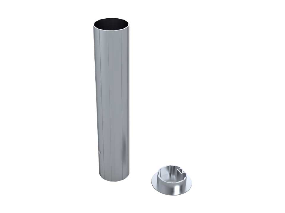 Fourreau en aluminium pour poteau central Ø90mm