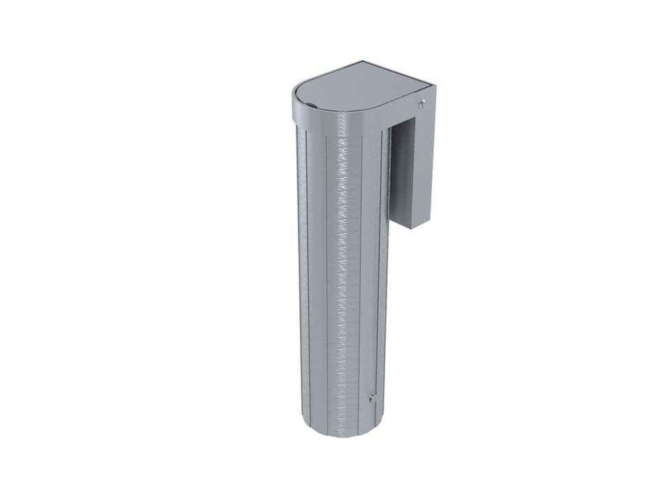 Jeu de 2 fourreaux en aluminium avec couvercle encastré pour poteaux de Ø90mm