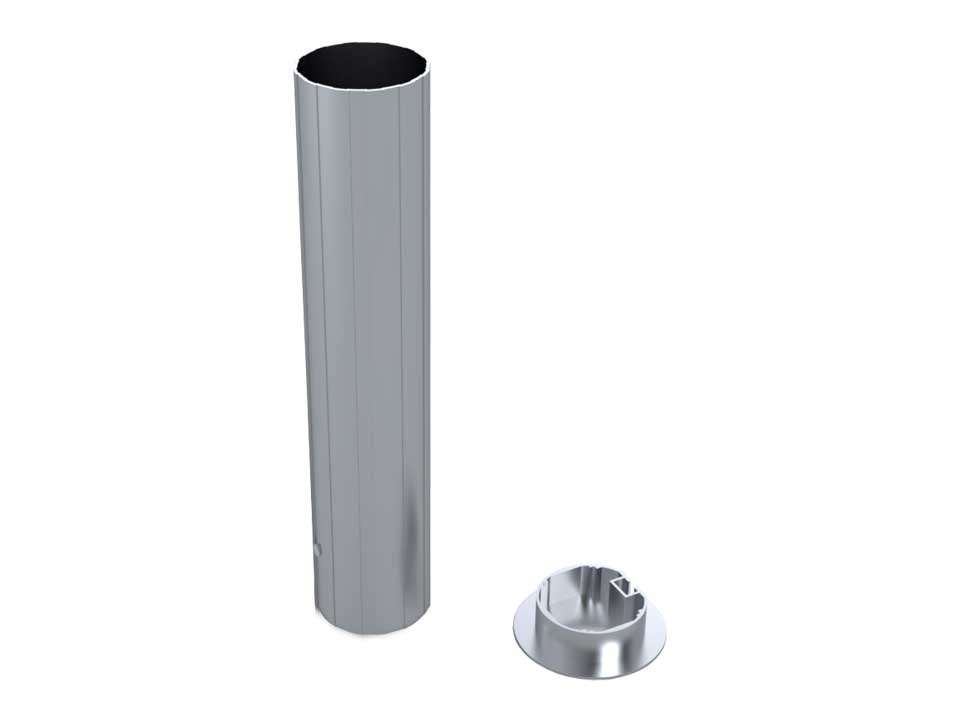 Jeu de 2 fourreaux en aluminium pour poteaux Ø90mm