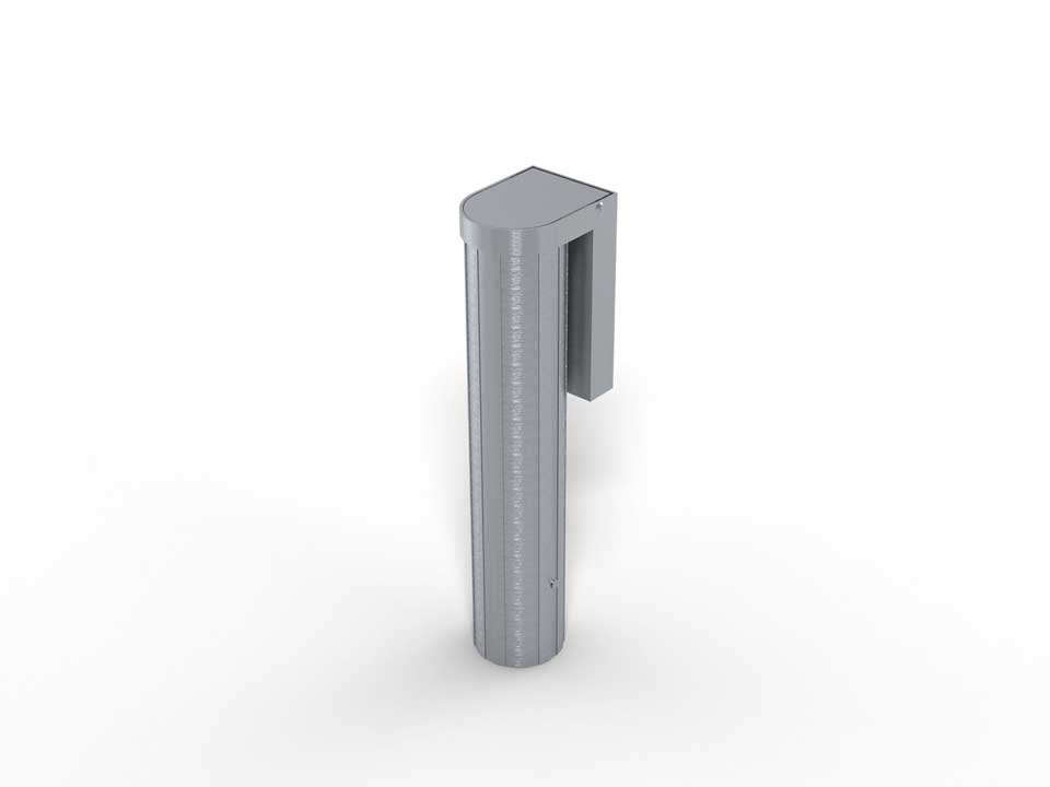Jeu de 2 fourreaux en aluminium avec couvercles encastrés