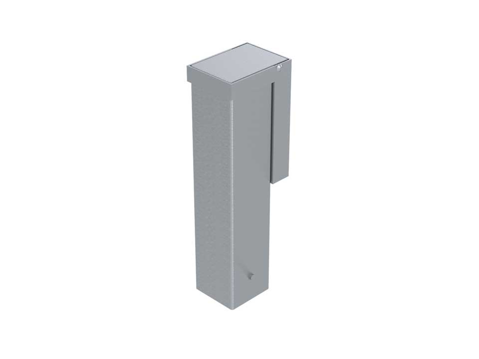 Jeu de 4 fourreaux en aluminium avec couvercles encastrés