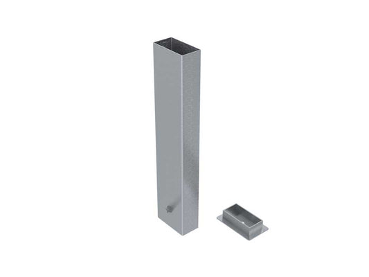 Jeu de 4 fourreaux en acier galvanisé pour poteaux de 80x40mm