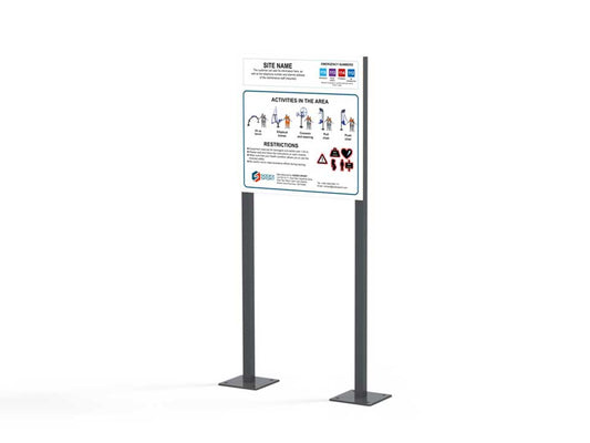 Panneau d'information avec pieds