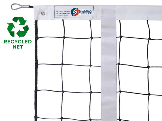 Filet de Volley recyclé, tressé 3.0, tension par câble en acier galvanisé